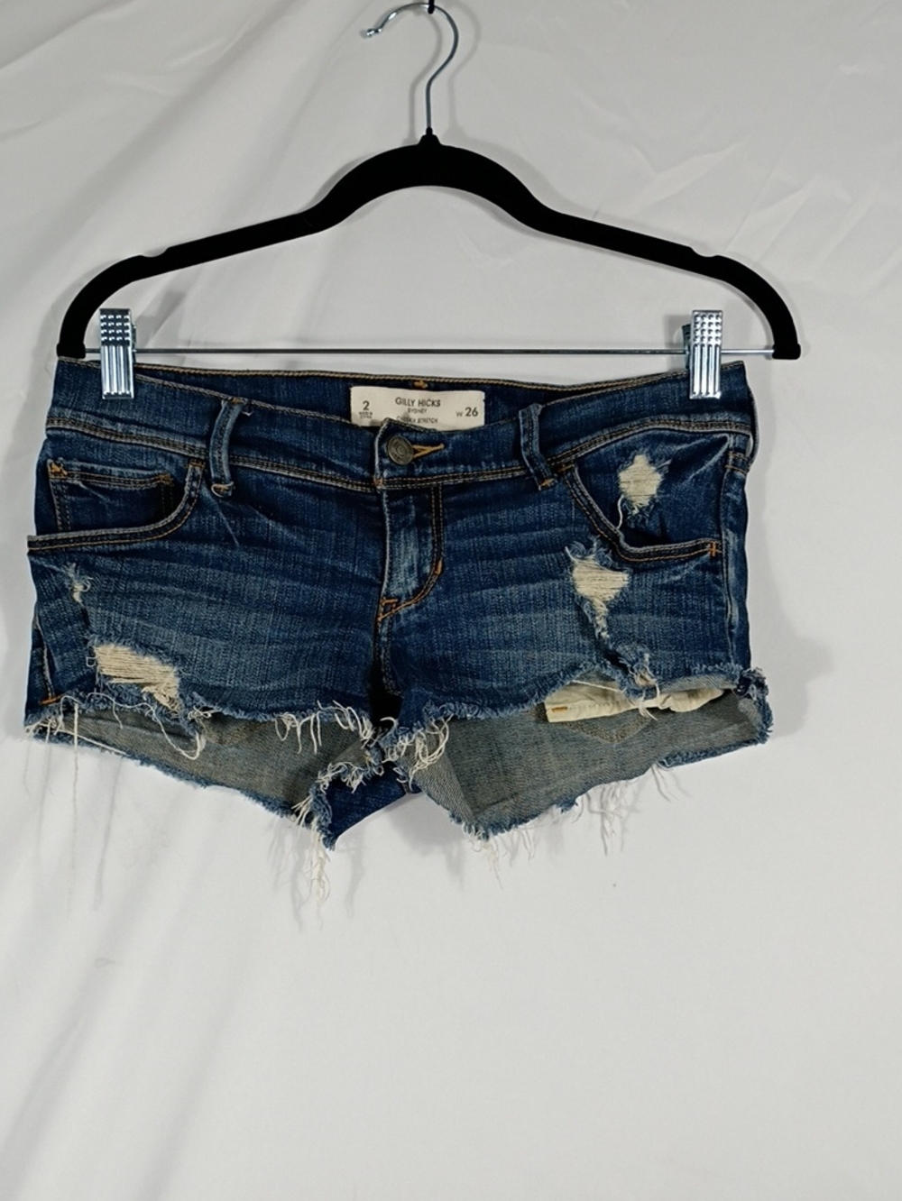 EUC Gilly Hicks Sydney Cheeky Stretch Distressed Jean Shorts Women's Size 2 W 26